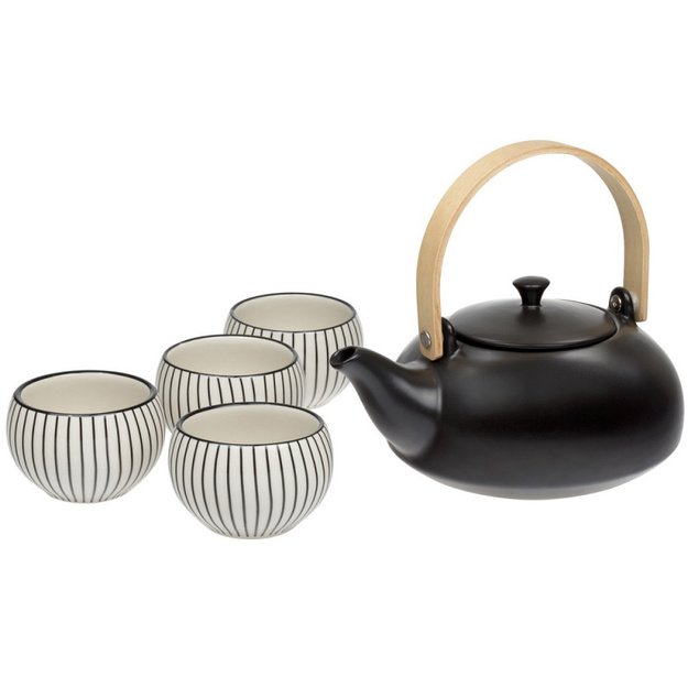 Keramikinis arbatinukas ir 4 pialos JAPANDI (1000 ml.)