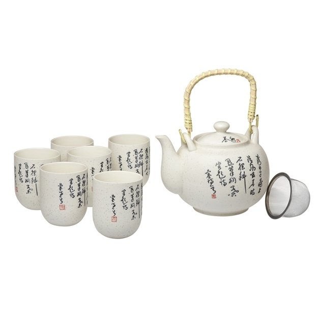 Keramikinis arbatinukas ir 6 pialos (600 ml.) 
