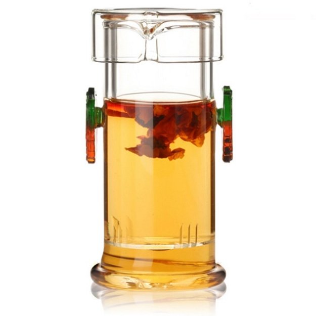 Stiklinis Kung Fu arbatos puodelis su filtru (180 ml.)