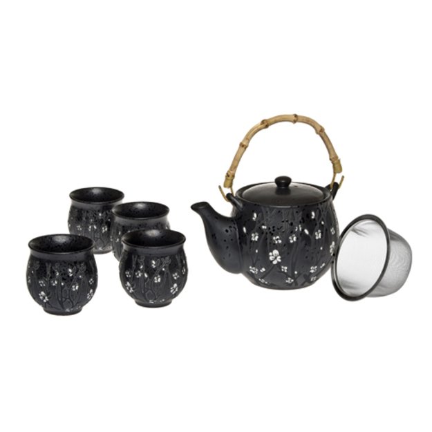 Keramikinis arbatinukas ir 4 pialos (650 ml.)