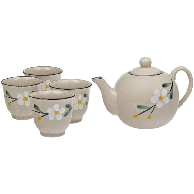 Porcelianinis arbatinukas ir 4 pialos (700 ml.)