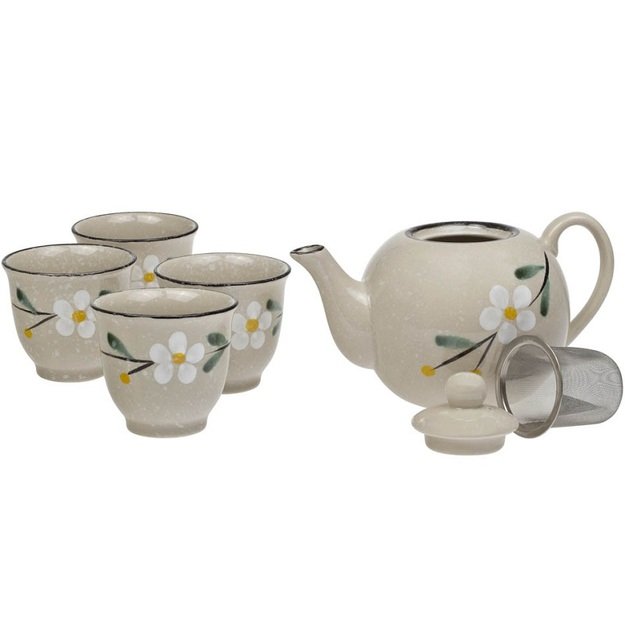 Porcelianinis arbatinukas ir 4 pialos (700 ml.)