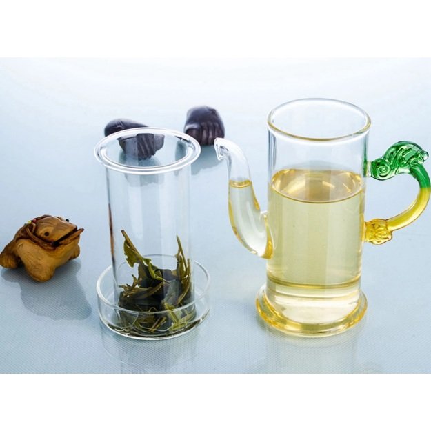 Stiklinis Kung Fu arbatos puodelis su filtru (220 ml.)